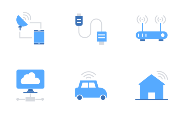 internet of things  blue gray