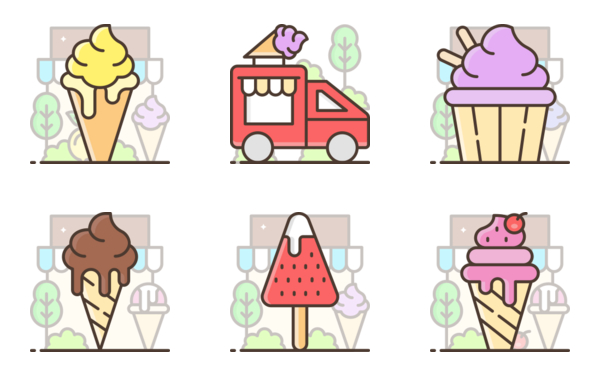 icecream parlour filled outline