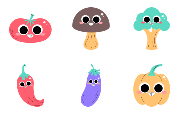 health vegetables stickers