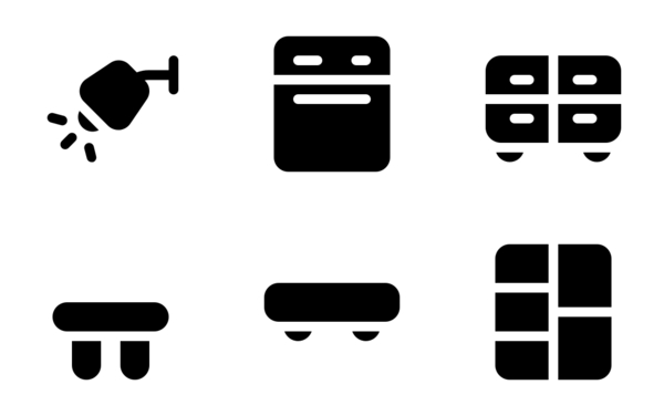 furniture and home appliances glyph