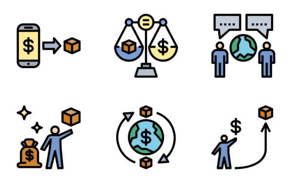 commodity trading filled outline