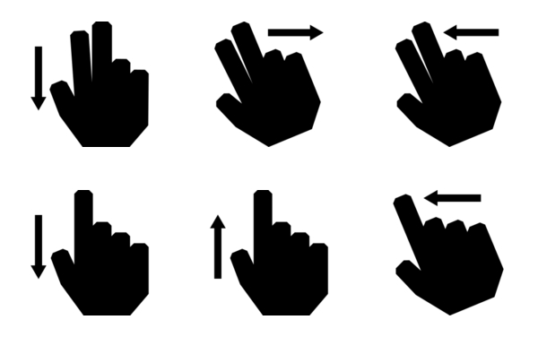 touch gestures  glyph