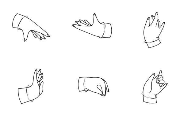 Set curvy hands Set curvy hands