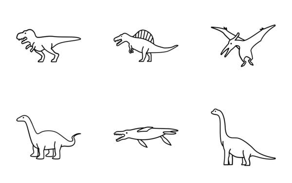 prehistoric animals outlines