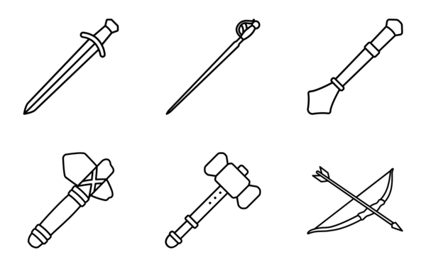 arms and armor outlines