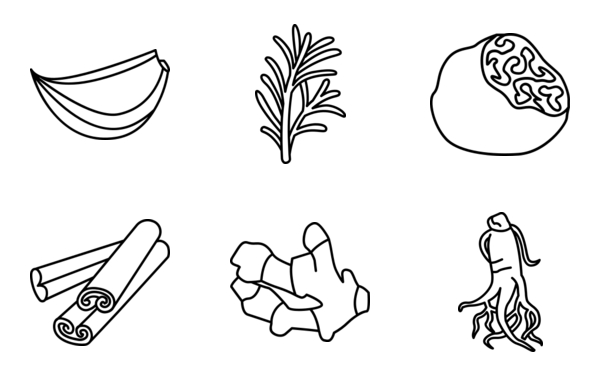 herbs  spices outlines