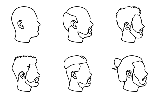 male hairstyles outlines