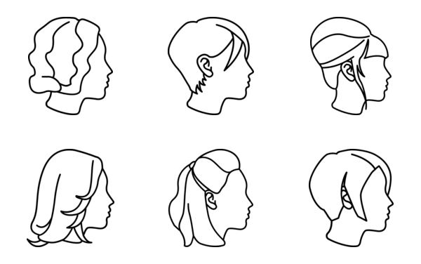 female hairstyles outlines