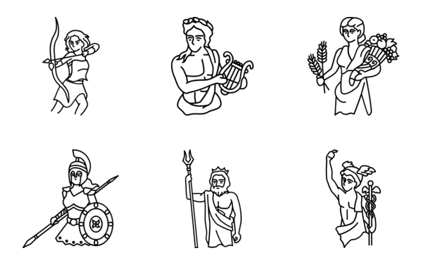 ancient gods outlines