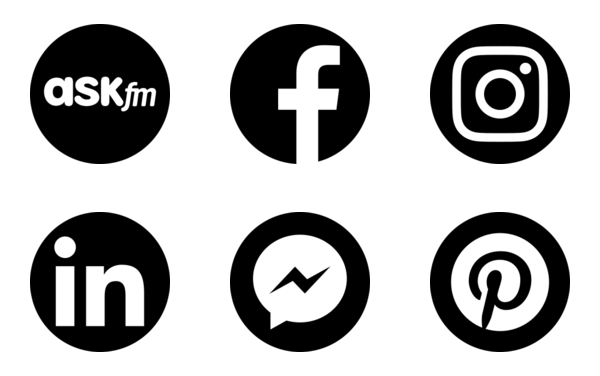 2018 social media black and white logos