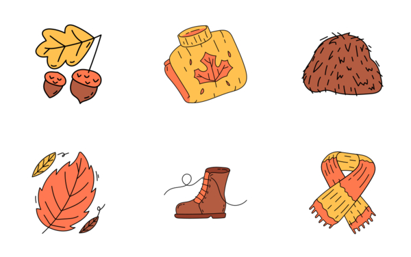 Autumn doodle sticker