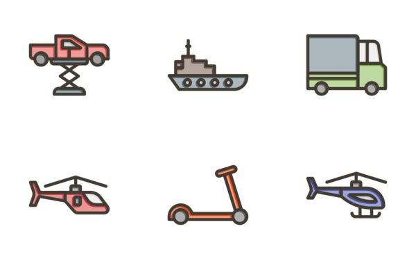 vehicles thick line filled colors vehicles thick line filled colors