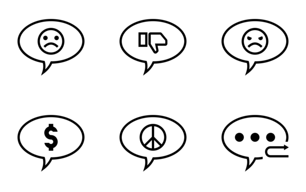 round speech bubbles outline