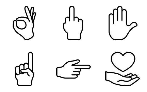 hands gesture line