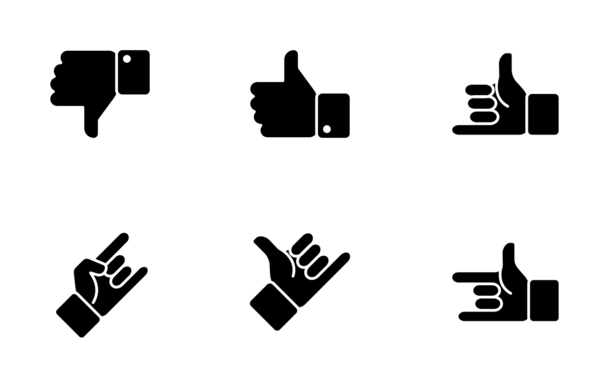 hand gestures glyph