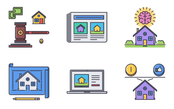 real estate filled outline real estate filled outline