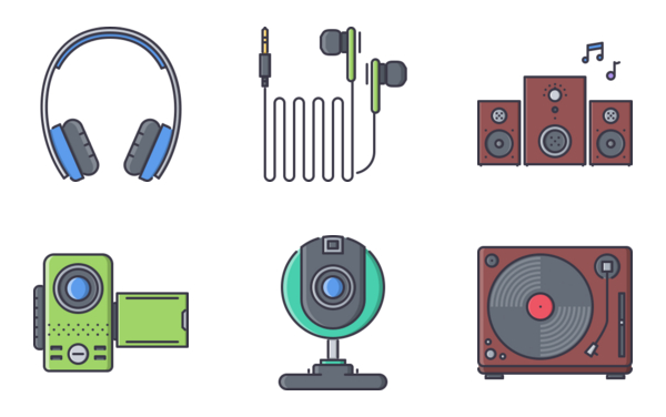 electronics filled outline