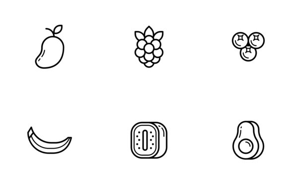 outline fruits