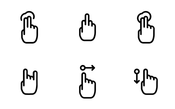 hand gestures and signs  outline