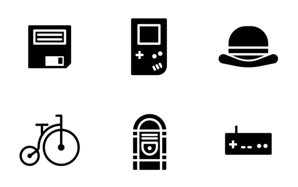 retro objects  glyph