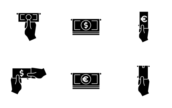 withdrawal and fee payment  glyph style