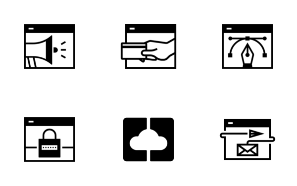 seo  marketing management  glyph