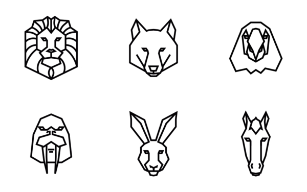 animal geometric faces