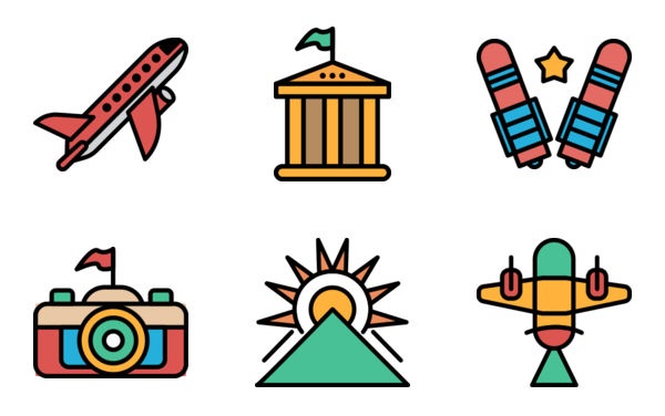 set of illustration collections with the concept of traveling around the world