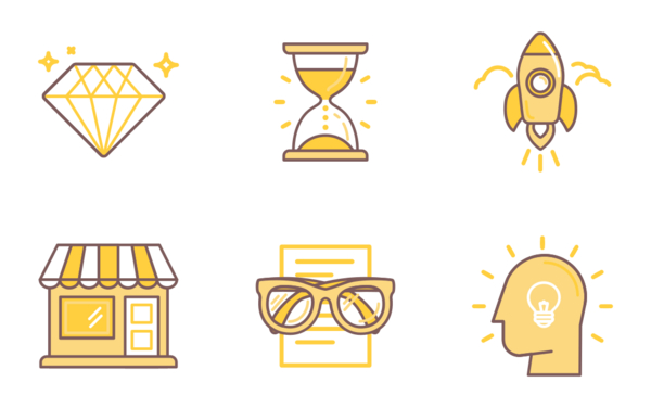 yellow linear icons