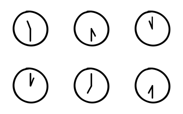 clocks in doodle drawing line pack