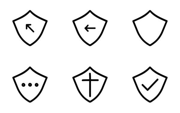 shields in doodle drawing line pack