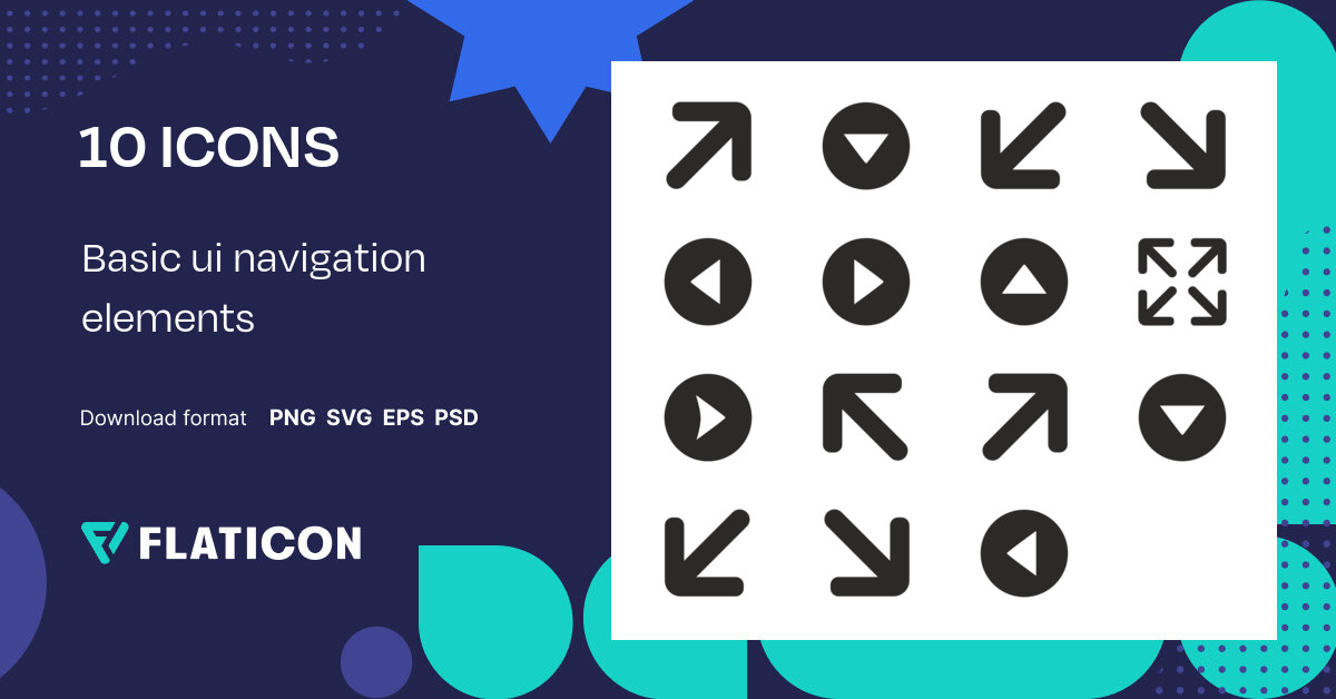 Basic ui navigation elements Icon Pack | 10 .SVG Icons