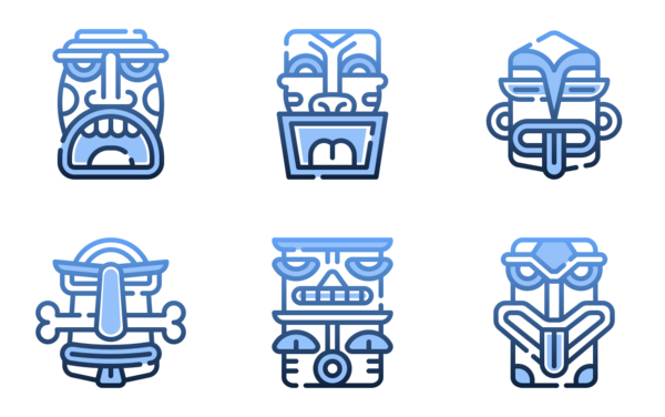tiki heads gradient tiki heads gradient