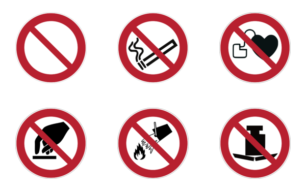 iso 7010 prohibition safety circle signs