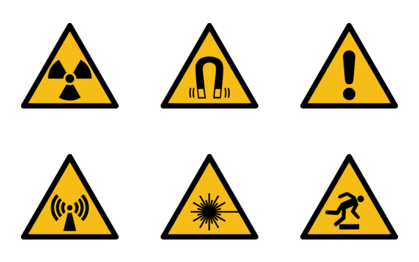 iso 7010 caution warning yellow signs