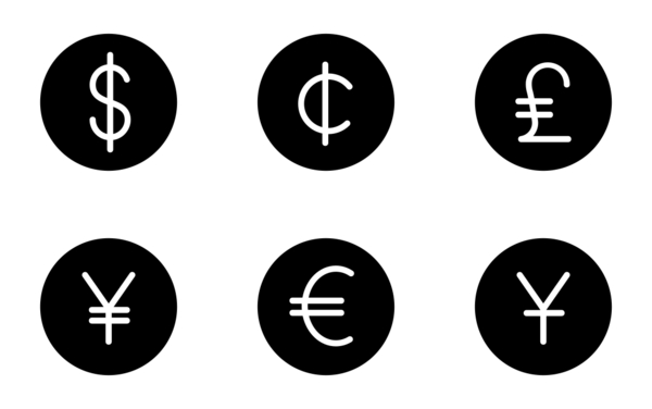 world currency sign filled