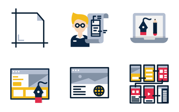 uxui designer and design process flat