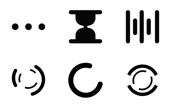 loading spinners  glyph