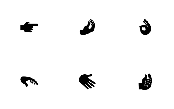 set of hand gesture set of hand gesture