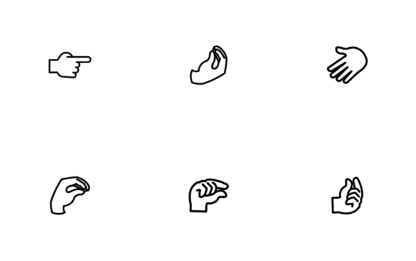 set of hand gesture set of hand gesture