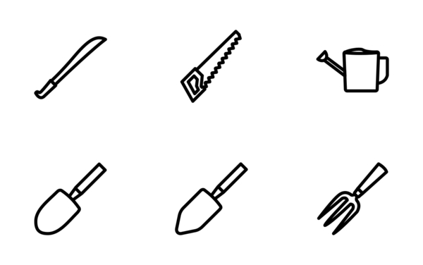 gardening tools  outline