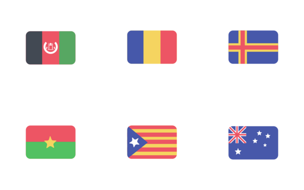 fat flat flags countries  regions