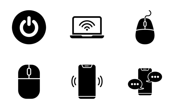 a set of icons related to computers and smartphone devices