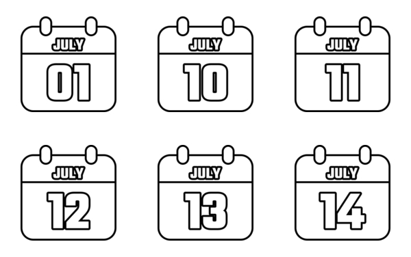 calendar of july