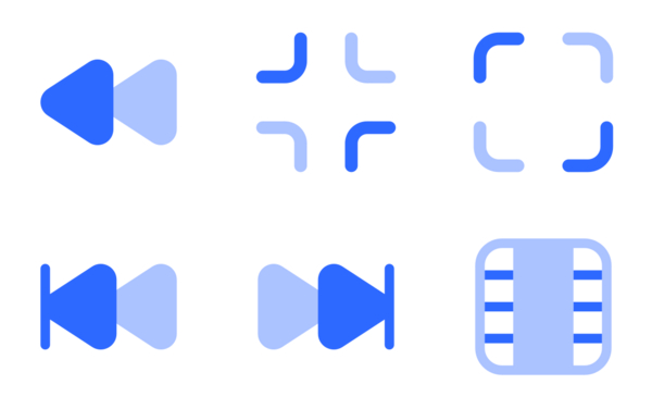 multimedia ui icons set