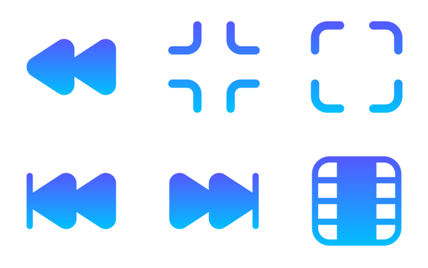 multimedia ui icons set