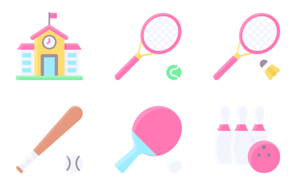 kids activities detailed flat