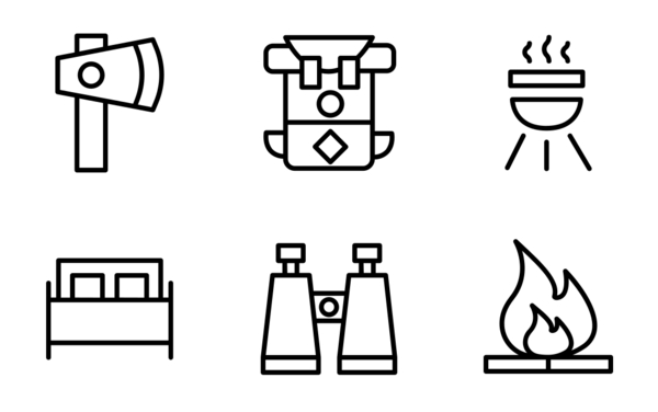 camping icons pack