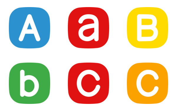 english alphabet abc color fill bold