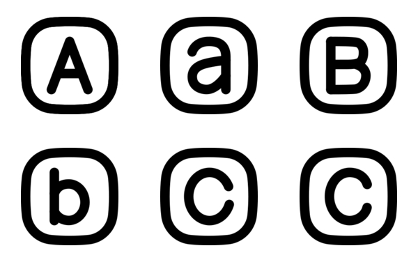 english alphabet abc black outline bold